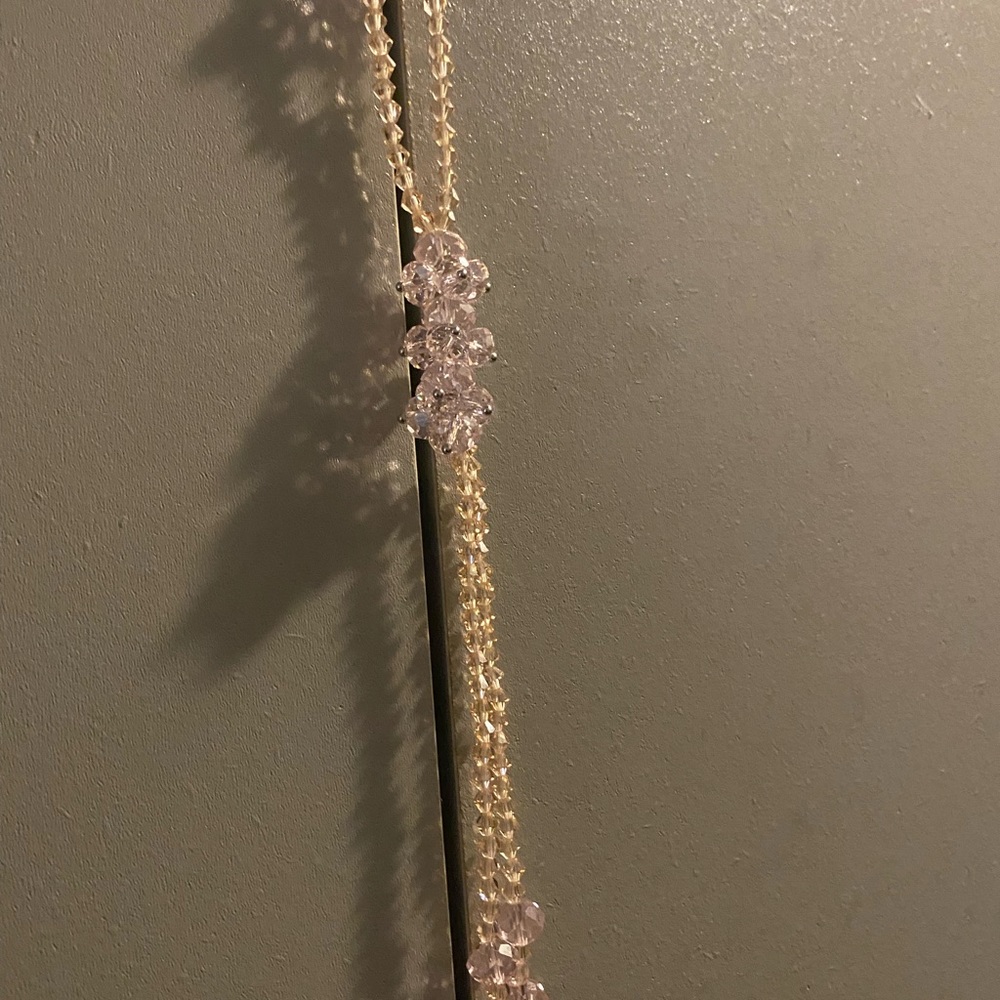 Pink crystal like necklace